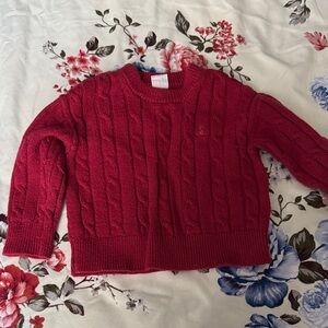 GAP Red Cable-Knit Crewneck Sweater - Kids